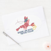Mardi Gras Party Crawdad Ovale Sticker (Envelop)