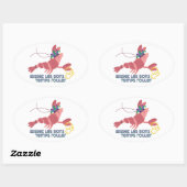 Mardi Gras Party Crawdad Ovale Sticker (Vel)