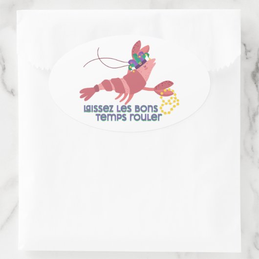 Mardi Gras Party Crawdad Ovale Sticker (Tas)
