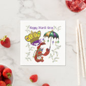Mardi Gras party crawfish and crab fetstiv napkins Servet (Insitu)