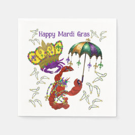 Mardi Gras party crawfish and crab fetstiv napkins Servet