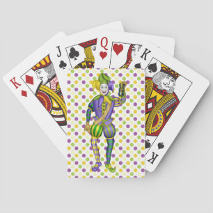 Mardi Gras Party die Kaarten speelt met Jester