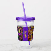Mardi Gras Party Drink Glass Straw Aangepaste teks Acryl Drinkbeker (Links)