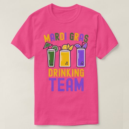 Mardi Gras Party Drink Team Crawfish Carnaval P T-shirt (Design voorkant)