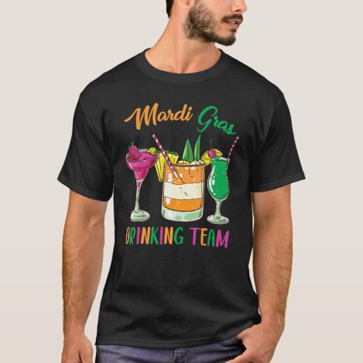 Mardi Gras Party Drinking Team Crawfish Carnival P T-shirt (Voorkant)