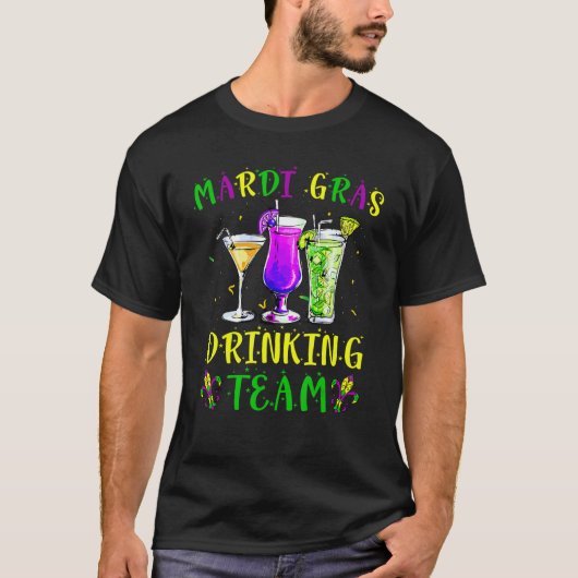 Mardi Gras Party Drinking Team Drunk Carnival Para T-shirt (Voorkant)