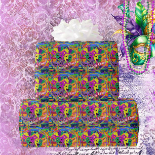 Mardi Gras Party drukvat Maskerpapier Cadeaupapier