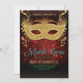 Mardi Gras Party Flyer Template  Kaart (Voorkant)