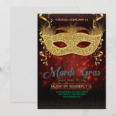 Mardi Gras Party Flyer Template  Kaart (Voorkant / Achterkant)