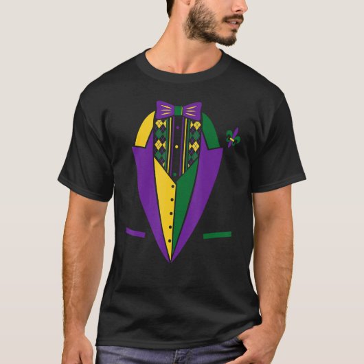 Mardi Gras Party Fun Tuxedo New Orleans Festival T-shirt (Voorkant)