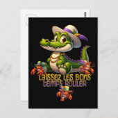 Mardi Gras Party Gator & Crawdads Briefkaart (Voorkant / Achterkant)