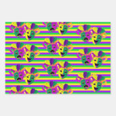 Mardi Gras Party Gift Beads Mask Fleur de Lis Gift Inpakpapier Vel (Voorkant)