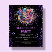 Mardi Gras Party Glitter Evenement Budget Uitnodig