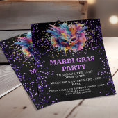 Mardi Gras Party Glitter Event Flyer