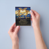 Mardi Gras Party Invitation Flyer (Hand)