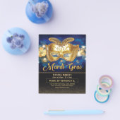 Mardi Gras Party Invitation Flyer (Enkel)