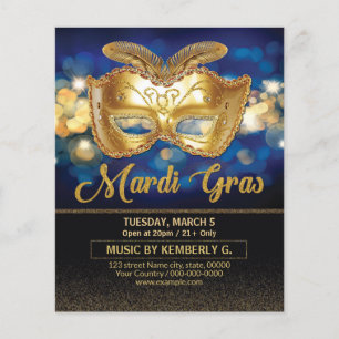 Mardi Gras Party Invitation Flyer