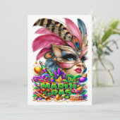 Mardi Gras - Party Invitation Kaart (Staand voorkant)