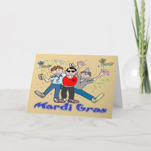 Mardi Gras Party Jongens Kaart