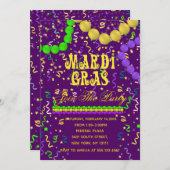 Mardi gras Party Kaart (Voorkant / Achterkant)