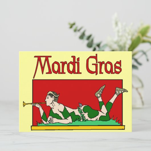 Mardi Gras Party Kaart (Staand voorkant)