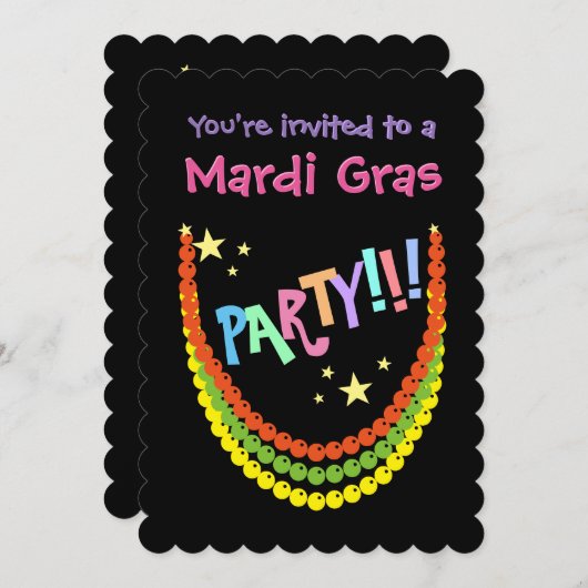 Mardi Gras Party Kaart (Voorkant / Achterkant)