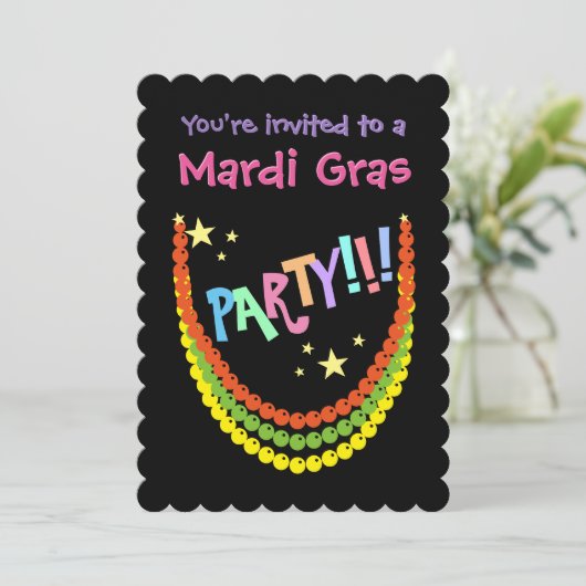 Mardi Gras Party Kaart (Staand voorkant)