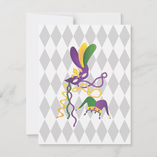 Mardi Gras Party Kaart (Achterkant)