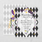 Mardi Gras Party Kaart (Voorkant / Achterkant)