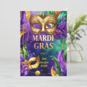Mardi Gras Party – Let the Good Times Roll Kaart (Staand voorkant)