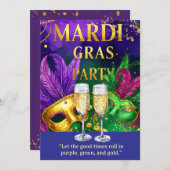 Mardi Gras Party – Let the Good Times Roll  Kaart (Voorkant / Achterkant)