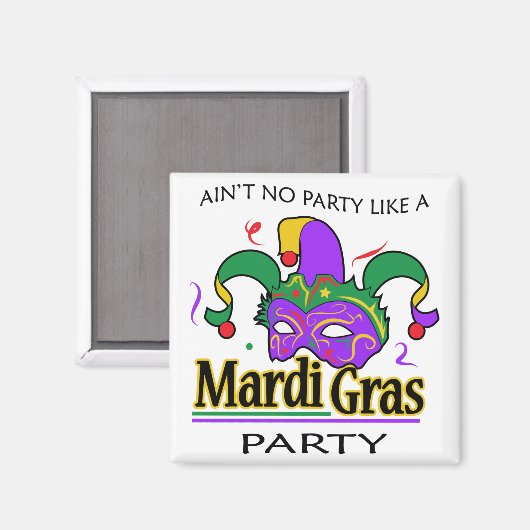 Mardi Gras Party Magneet (Voorkant / Achterkant)