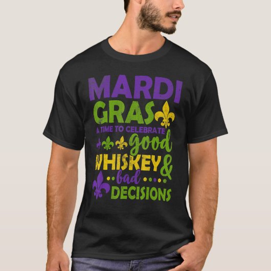Mardi Gras Party Masker Costume Carnival Whiskey T-shirt (Voorkant)