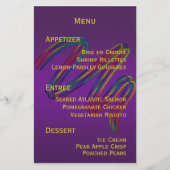 Mardi Gras Party Menu Stationery (Voorkant)