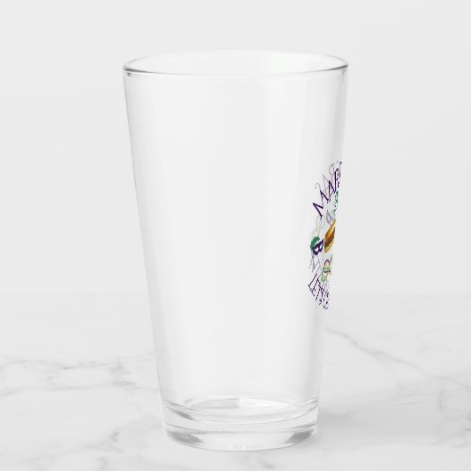 Mardi Gras Party New Orleans Beignet Mask Beads Glas (Rechts)