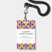 Mardi Gras Party New Orleans Fleur de Lis Badge (Voorkant met koord)