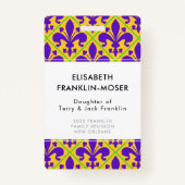Mardi Gras Party New Orleans Fleur de Lis Badge (Voorkant)