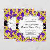 Mardi Gras Party New Orleans Fleur de Lis Kaart (Voorkant / Achterkant)