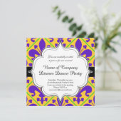 Mardi Gras Party New Orleans Fleur de Lis Kaart (Staand voorkant)