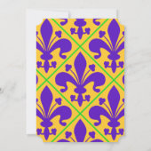 Mardi Gras Party New Orleans Fleur de Lis Save The Date (Achterkant)