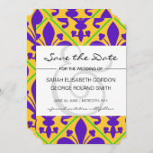 Mardi Gras Party New Orleans Fleur de Lis Save The Date (Voorkant / Achterkant)