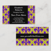 Mardi Gras Party New Orleans Fleur de Lis Visitekaartje (Voorkant / Achterkant)