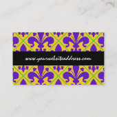 Mardi Gras Party New Orleans Fleur de Lis Visitekaartje (Achterkant)