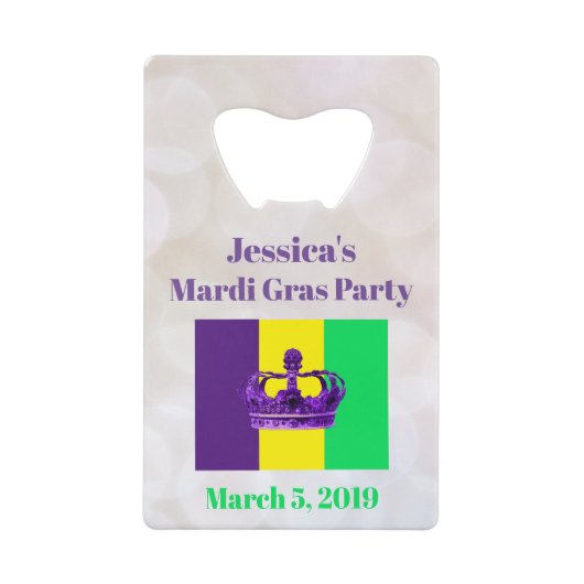 Mardi Gras Party Nola Creditkaart Flessenopener (Voorkant)