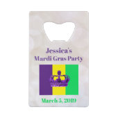 Mardi Gras Party Nola Creditkaart Flessenopener (Achterkant)