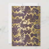 Mardi Gras Party Paarse Faux Gold Mask Kaart (Achterkant)