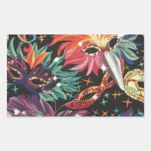 Mardi Gras Party Rechthoekige Sticker (Voorkant)