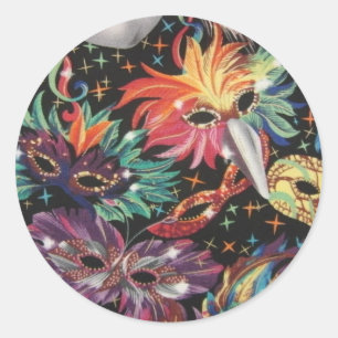 Mardi Gras Party Ronde Sticker