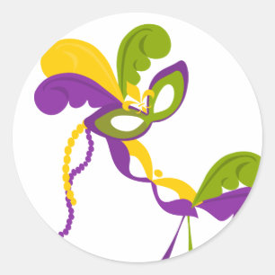 Mardi Gras Party Ronde Sticker