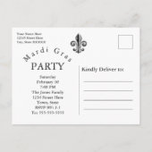 Mardi Gras Party Save the Date Aankondigingskaart (Achterkant)